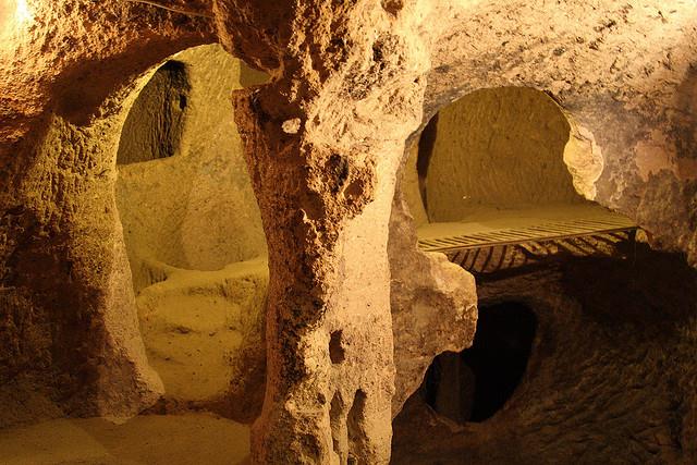 Passageway in the underground city of Kaymakli, Cappodocia, Turkey